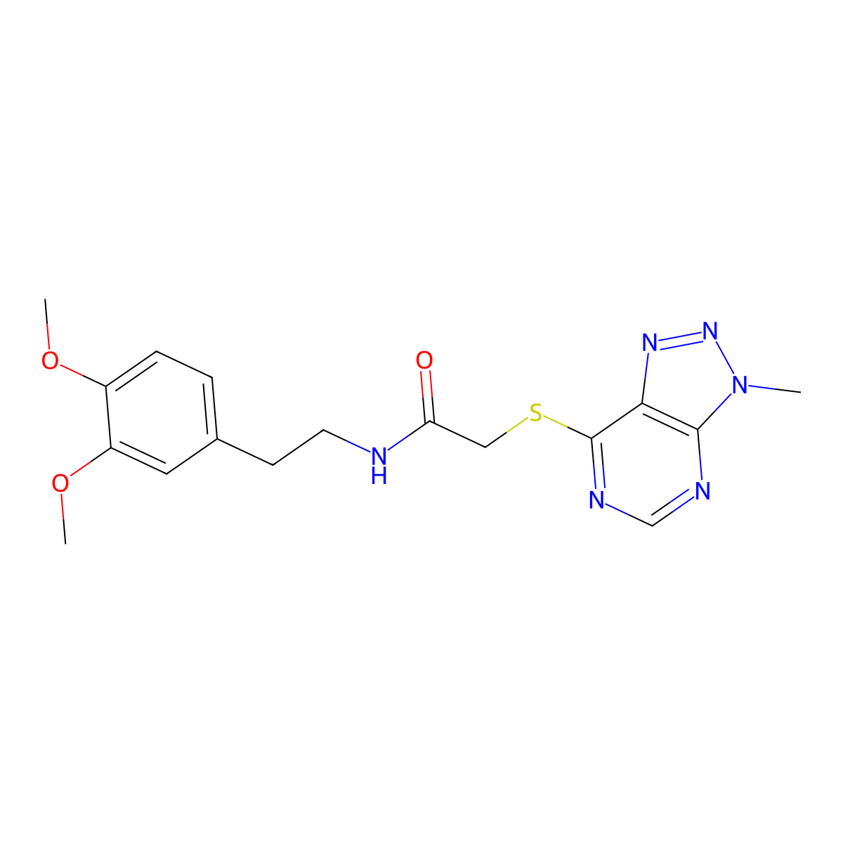 N-(3,4-dimethoxyphenethyl)-2-((3-methyl-3H-[1,2,3]triazolo[4,5-d]pyrimidin-7-yl)thio)acetamide molecular structure, CAS 1058238-57-5