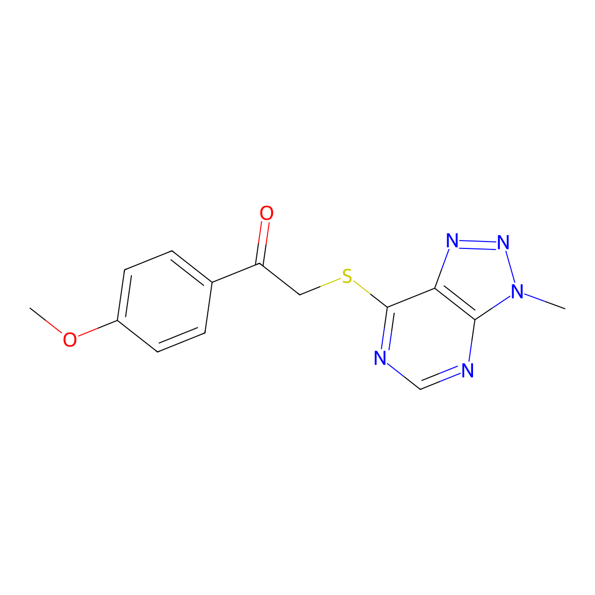 1-(4-methoxyphenyl)-2-((3-methyl-3H-[1,2,3]triazolo[4,5-d]pyrimidin-7-yl)thio)ethanone molecular structure, CAS 1058238-69-9