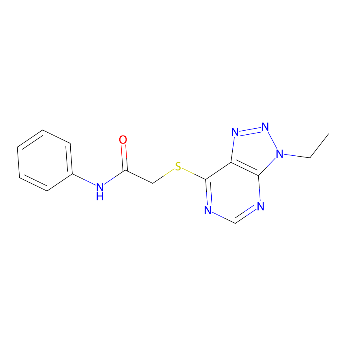 2-((3-ethyl-3H-[1,2,3]triazolo[4,5-d]pyrimidin-7-yl)thio)-N-phenylacetamide molecular structure, CAS 1058238-73-5