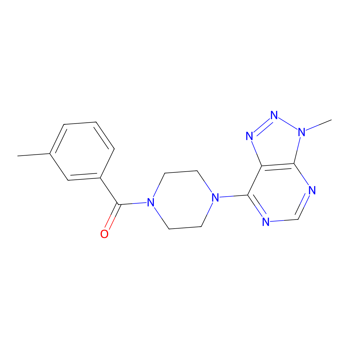 1-{3-methyl-3H-[1,2,3]triazolo[4,5-d]pyrimidin-7-yl}-4-(3-methylbenzoyl)piperazine molecular structure, CAS 1058239-05-6