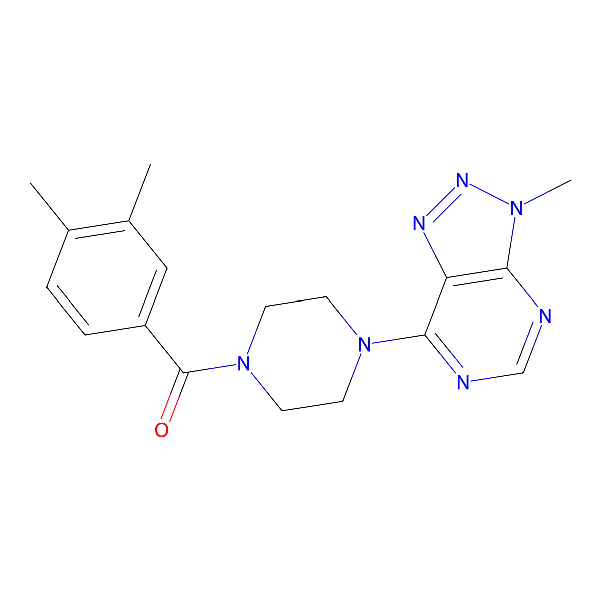 1-(3,4-dimethylbenzoyl)-4-{3-methyl-3H-[1,2,3]triazolo[4,5-d]pyrimidin-7-yl}piperazine molecular structure, CAS 1058239-06-7