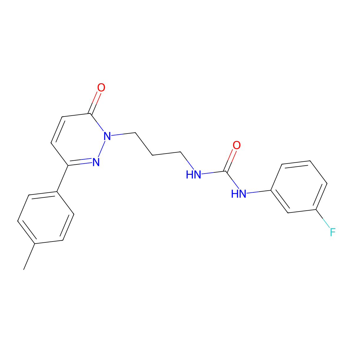 1-(3-fluorophenyl)-3-(3-(6-oxo-3-(p-tolyl)pyridazin-1(6H)-yl)propyl)urea molecular structure, CAS 1058240-73-5