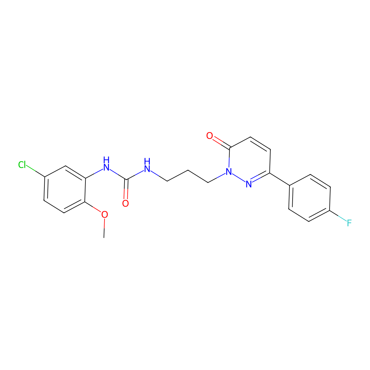 1-(5-chloro-2-methoxyphenyl)-3-(3-(3-(4-fluorophenyl)-6-oxopyridazin-1(6H)-yl)propyl)urea molecular structure, CAS 1058241-53-4