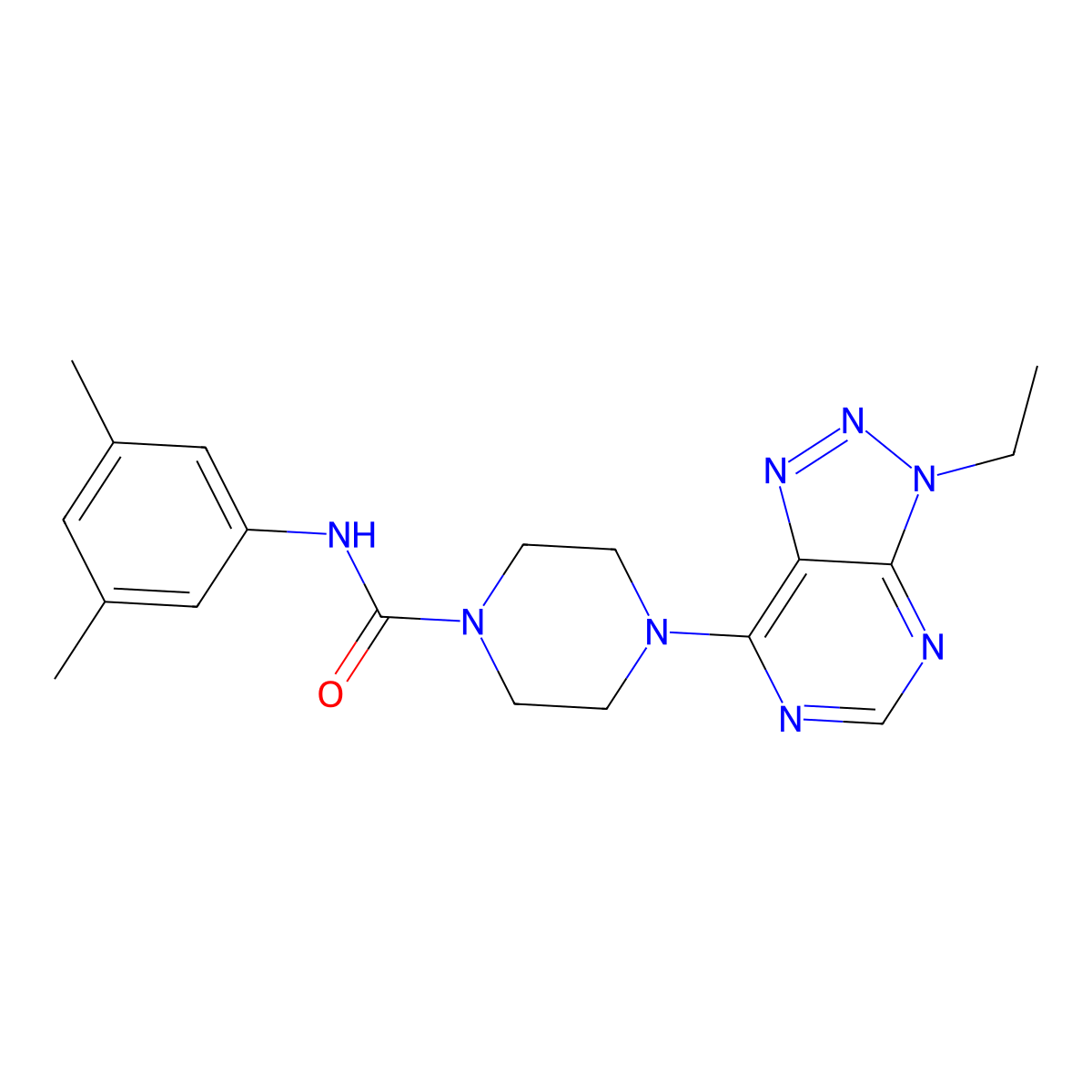 N-(3,5-dimethylphenyl)-4-{3-ethyl-3H-[1,2,3]triazolo[4,5-d]pyrimidin-7-yl}piperazine-1-carboxamide molecular structure, CAS 1058247-83-8
