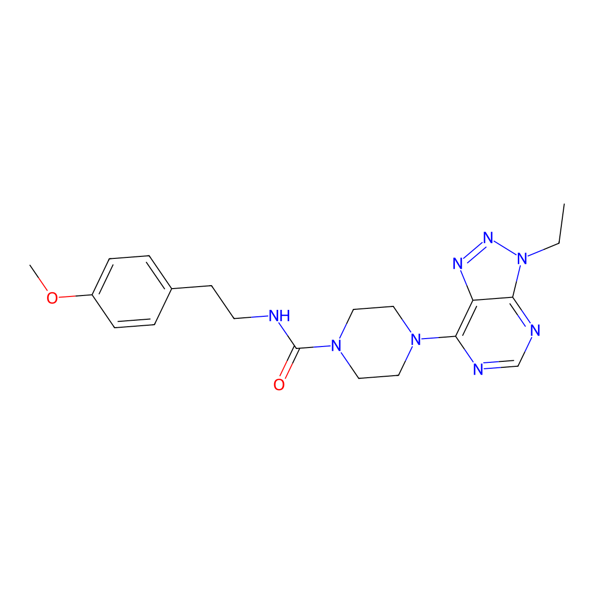 4-{3-ethyl-3H-[1,2,3]triazolo[4,5-d]pyrimidin-7-yl}-N-[2-(4-methoxyphenyl)ethyl]piperazine-1-carboxamide molecular structure, CAS 1058247-85-0