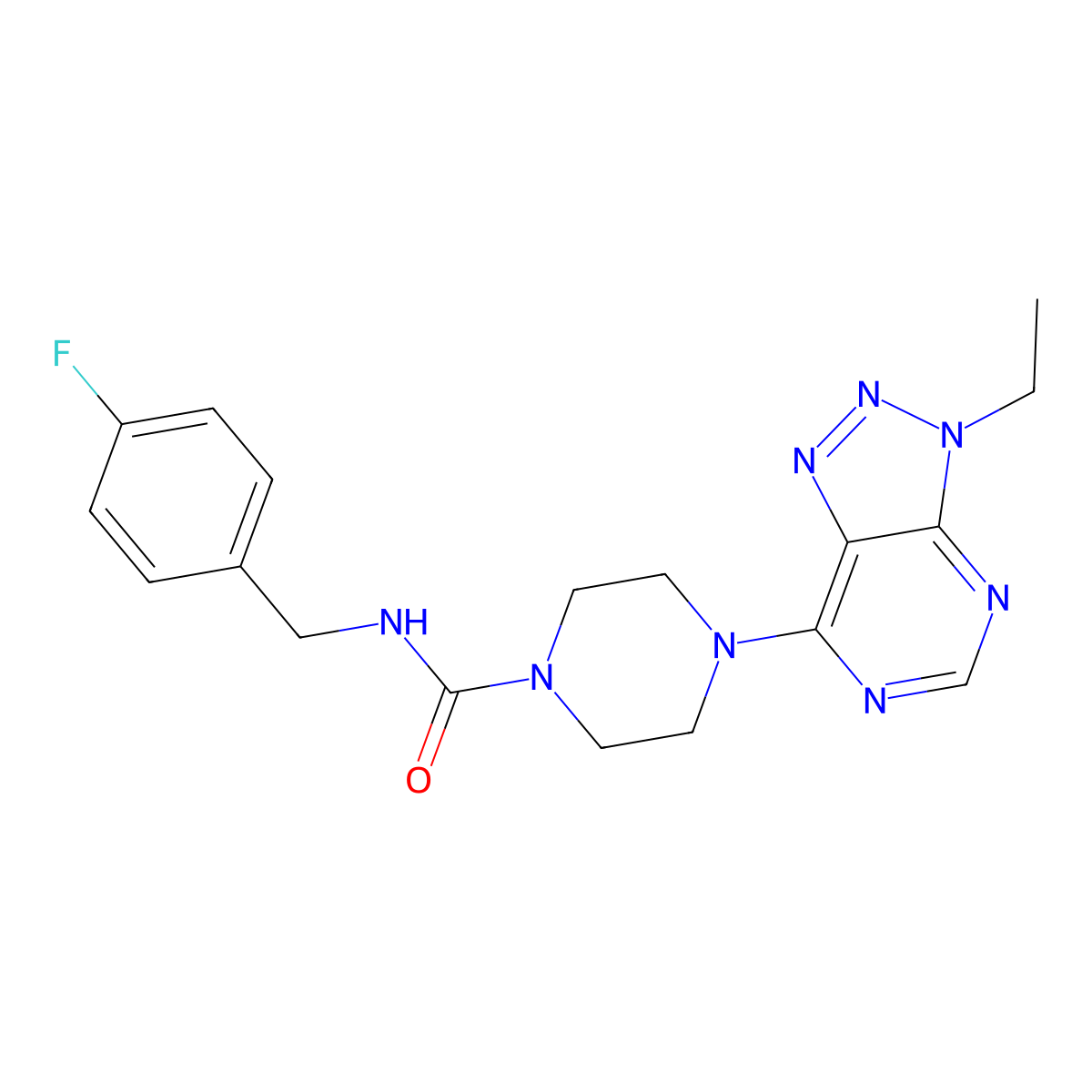 4-{3-ethyl-3H-[1,2,3]triazolo[4,5-d]pyrimidin-7-yl}-N-[(4-fluorophenyl)methyl]piperazine-1-carboxamide molecular structure, CAS 1058247-88-3