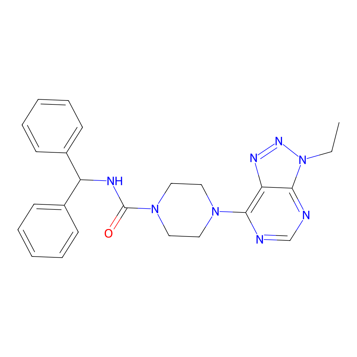 N-(diphenylmethyl)-4-{3-ethyl-3H-[1,2,3]triazolo[4,5-d]pyrimidin-7-yl}piperazine-1-carboxamide molecular structure, CAS 1058247-89-4