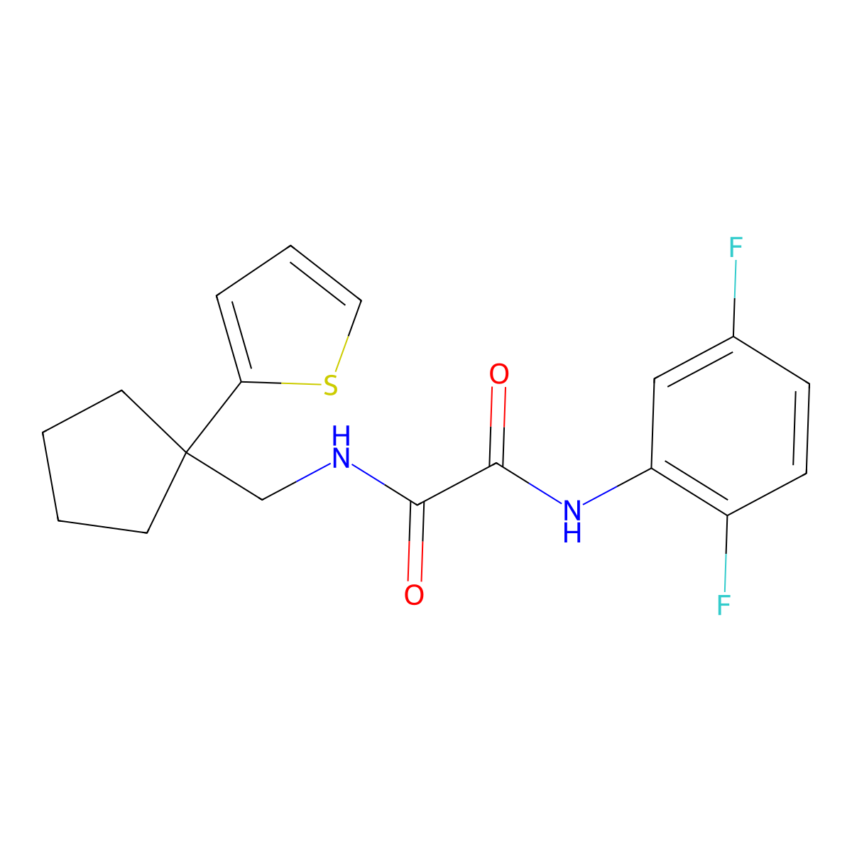 N'-(2,5-difluorophenyl)-N-{[1-(thiophen-2-yl)cyclopentyl]methyl}ethanediamide molecular structure, CAS 1058249-40-3