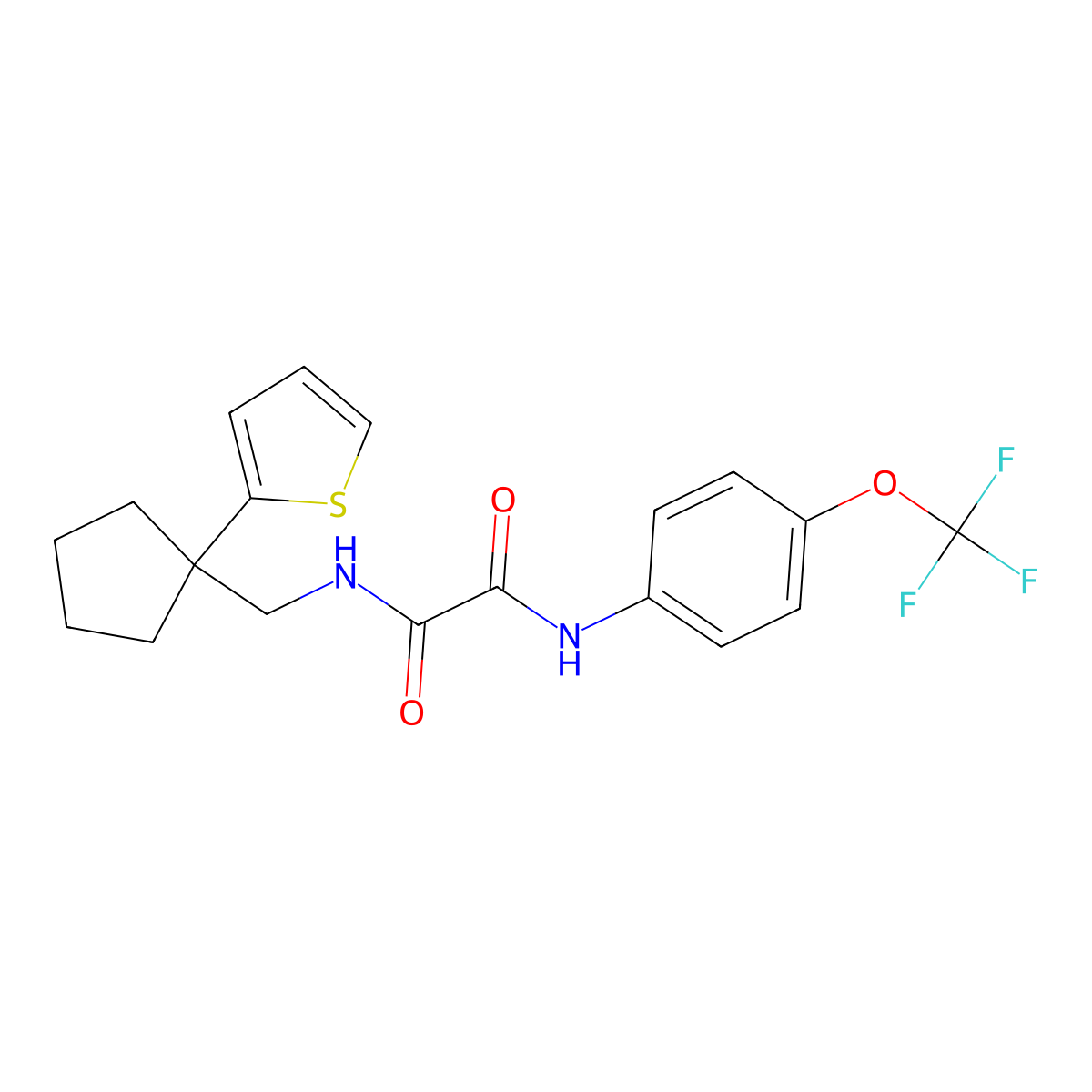 N-{[1-(thiophen-2-yl)cyclopentyl]methyl}-N'-[4-(trifluoromethoxy)phenyl]ethanediamide molecular structure, CAS 1058249-42-5