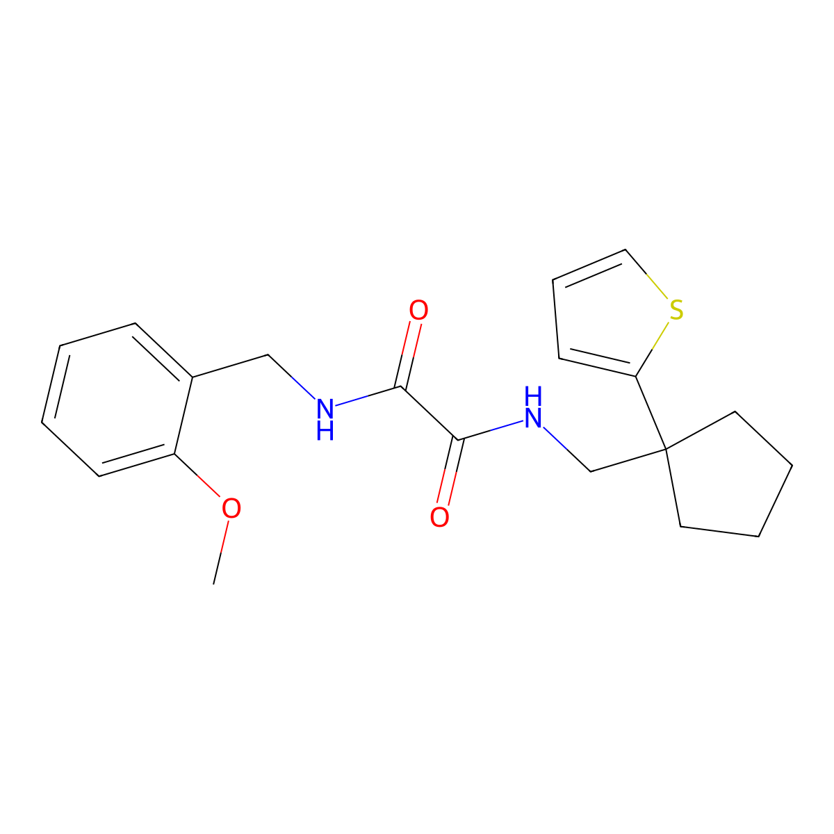 N'-[(2-methoxyphenyl)methyl]-N-{[1-(thiophen-2-yl)cyclopentyl]methyl}ethanediamide molecular structure, CAS 1058249-45-8
