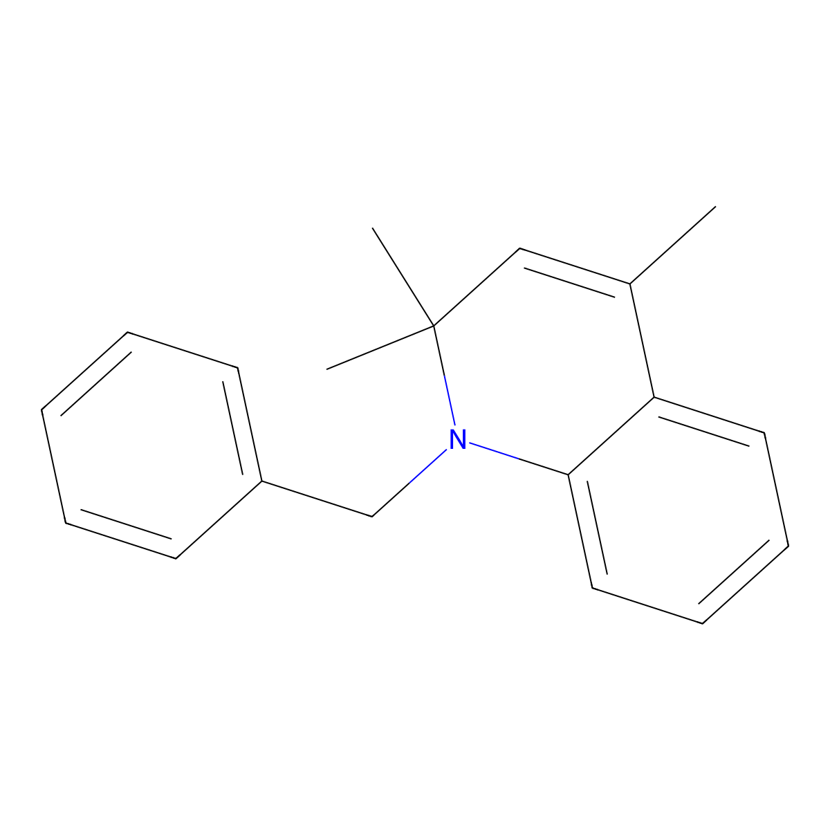 1-Benzyl-2,2,4-trimethyl-1,2-dihydro-quinoline molecular structure, CAS 105825-15-8