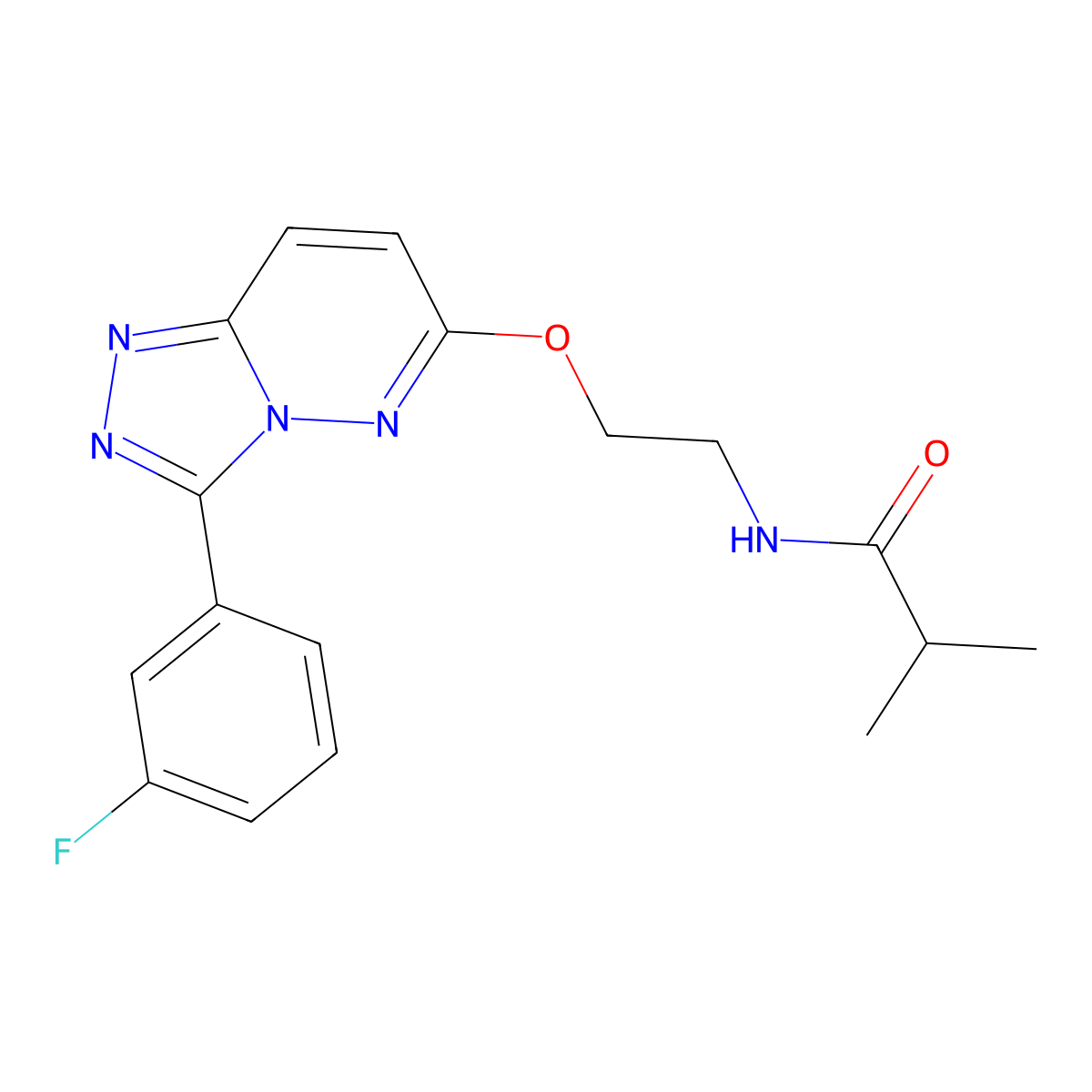 N-(2-{[3-(3-fluorophenyl)-[1,2,4]triazolo[4,3-b]pyridazin-6-yl]oxy}ethyl)-2-methylpropanamide molecular structure, CAS 1058250-27-3
