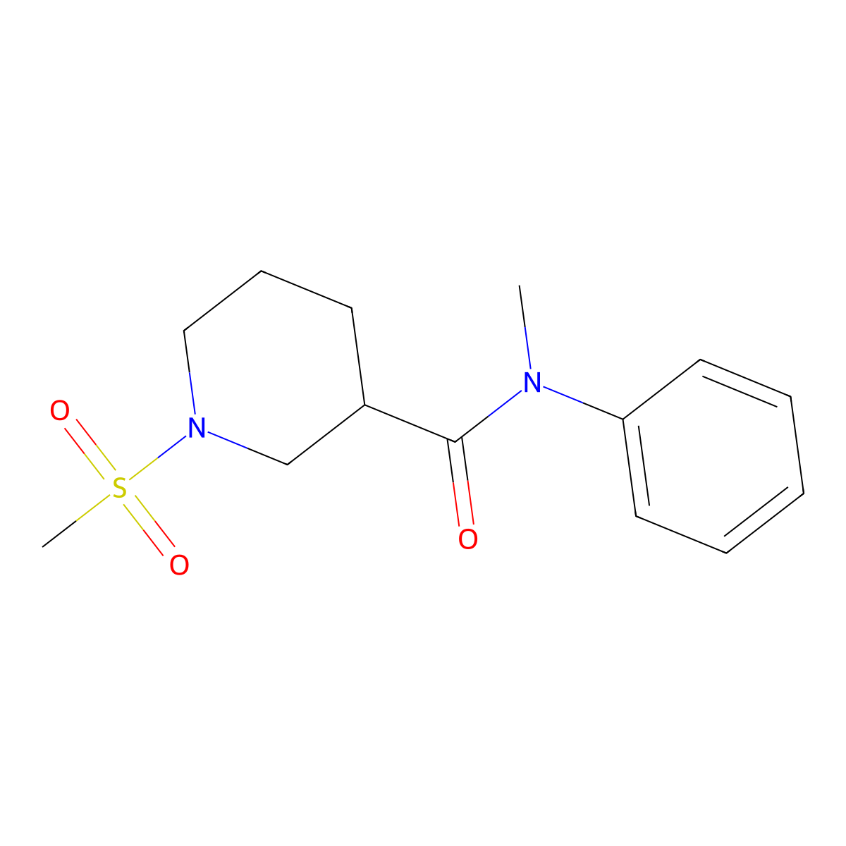 N-methyl-1-(methylsulfonyl)-N-phenylpiperidine-3-carboxamide molecular structure, CAS 1058250-65-9