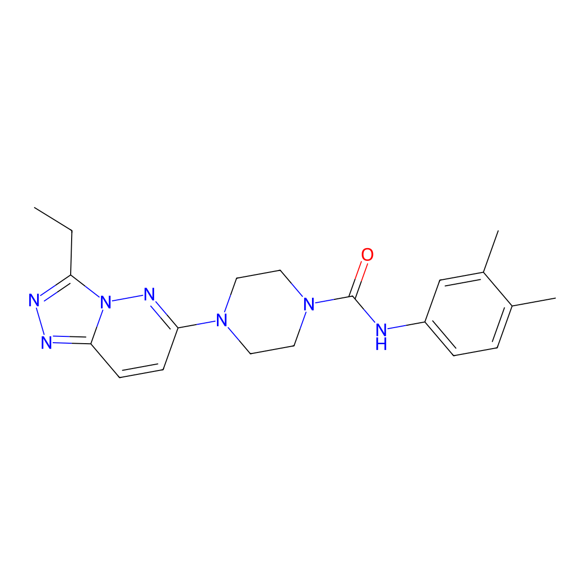 N-(3,4-dimethylphenyl)-4-{3-ethyl-[1,2,4]triazolo[4,3-b]pyridazin-6-yl}piperazine-1-carboxamide molecular structure, CAS 1058255-77-8