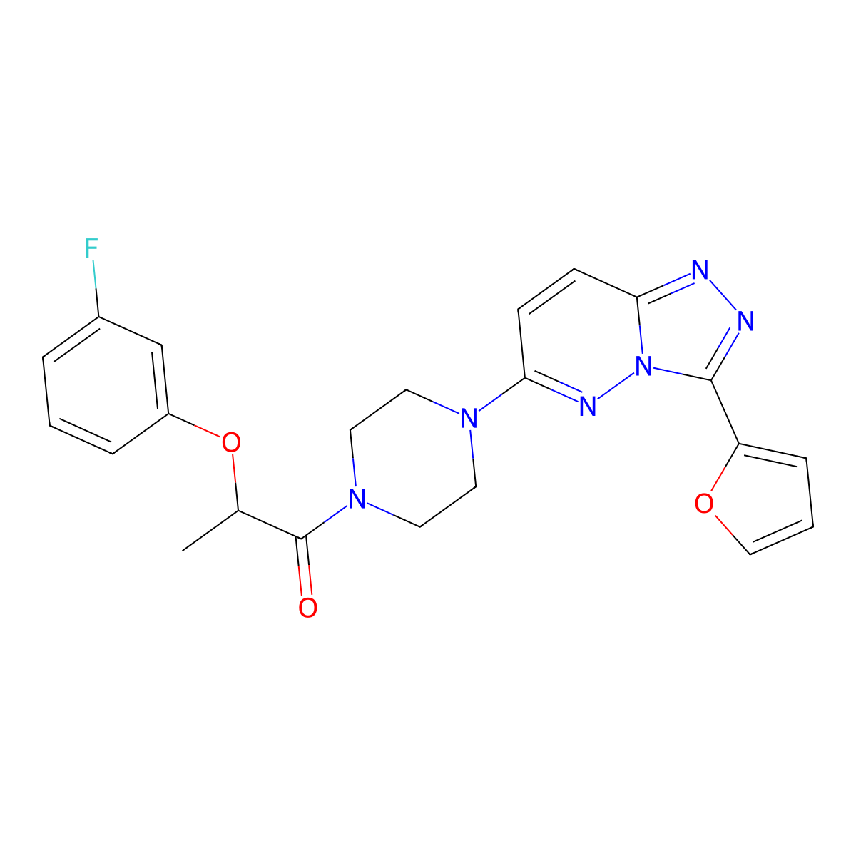 2-(3-Fluorophenoxy)-1-{4-[3-(furan-2-yl)-[1,2,4]triazolo[4,3-b]pyridazin-6-yl]piperazin-1-yl}propan-1-one molecular structure, CAS 1058256-15-7