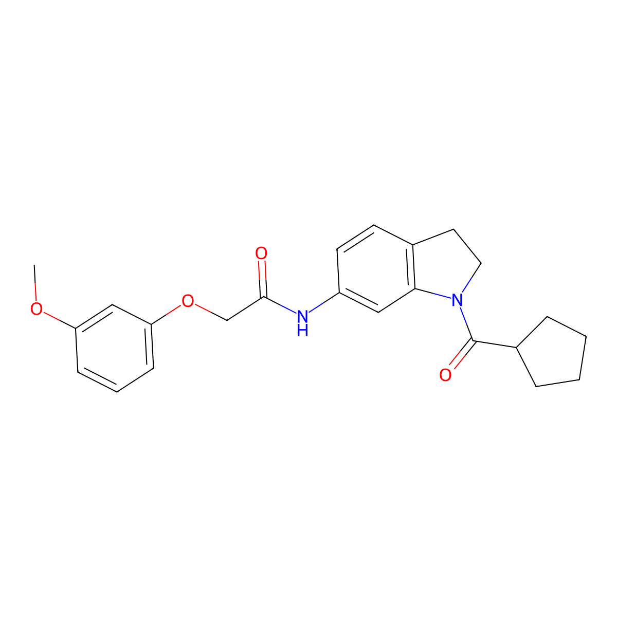 N-(1-(cyclopentanecarbonyl)indolin-6-yl)-2-(3-methoxyphenoxy)acetamide molecular structure, CAS 1058256-59-9