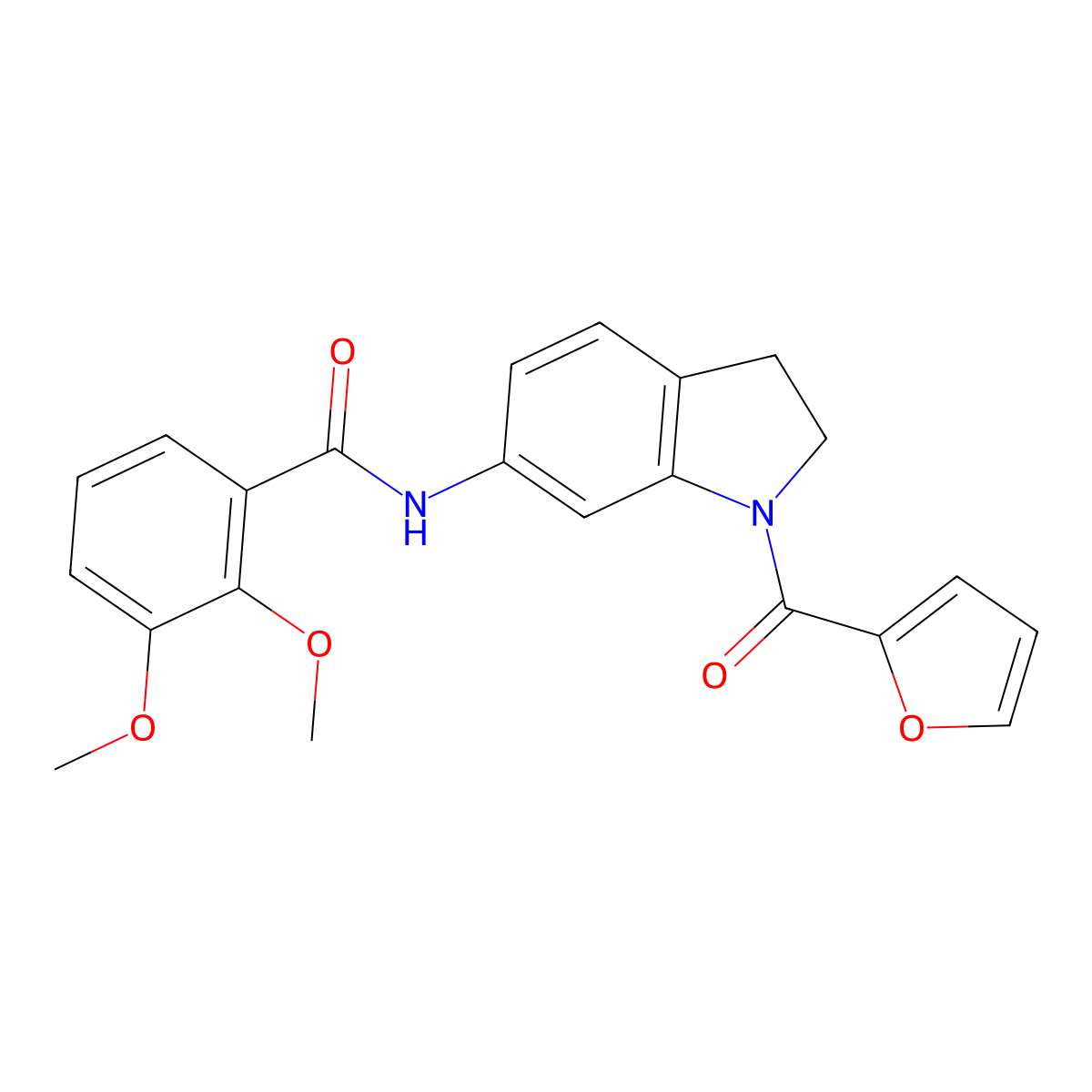 N-(1-(furan-2-carbonyl)indolin-6-yl)-2,3-dimethoxybenzamide molecular structure, CAS 1058257-20-7