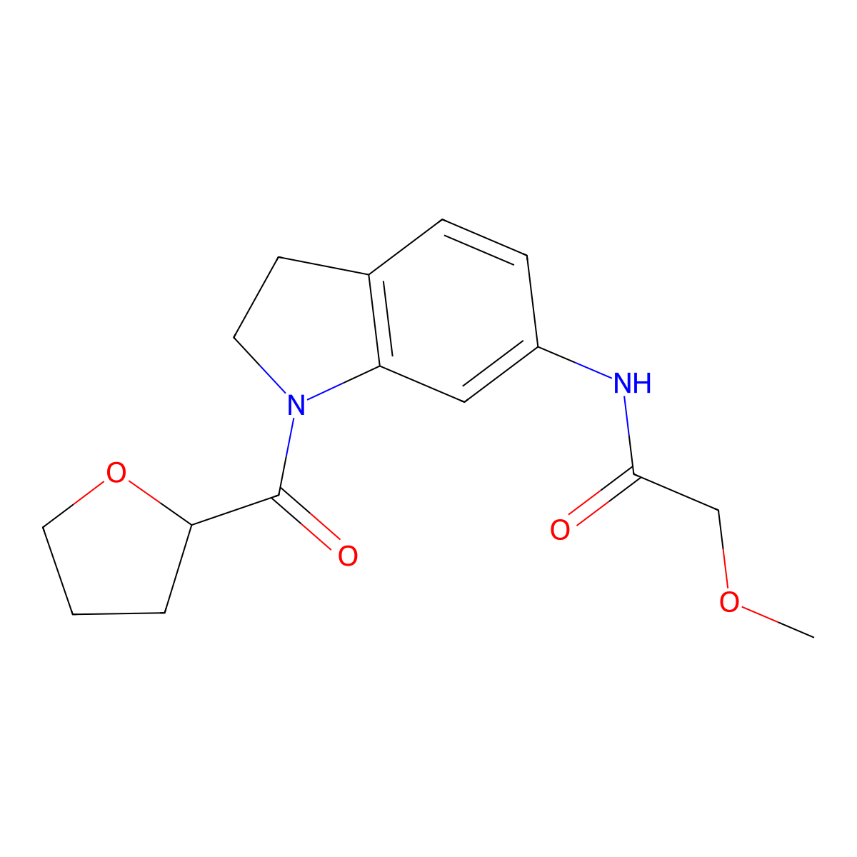2-methoxy-N-(1-(tetrahydrofuran-2-carbonyl)indolin-6-yl)acetamide molecular structure, CAS 1058257-60-5