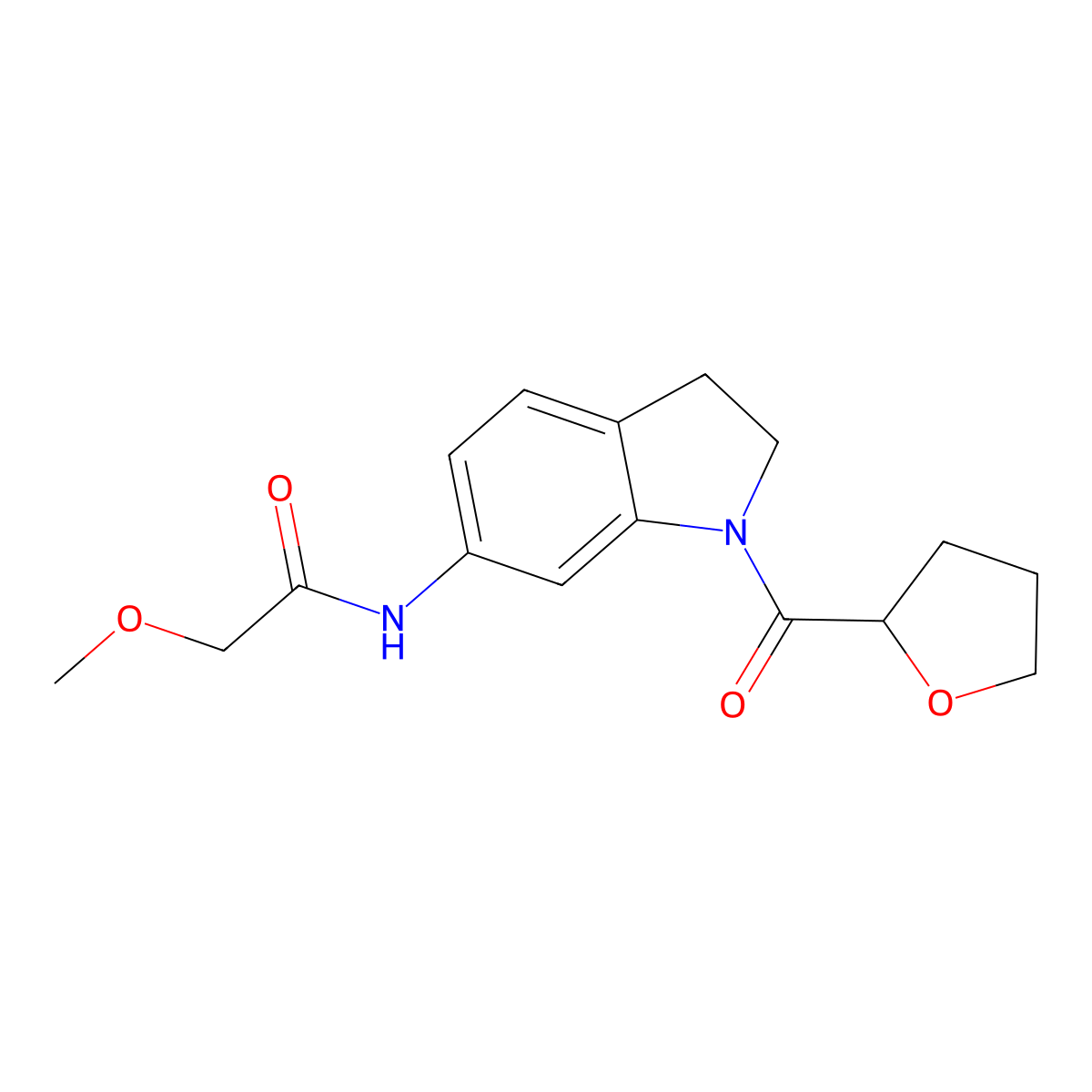 2-methoxy-N-(1-(tetrahydrofuran-2-carbonyl)indolin-6-yl)acetamide molecular structure, CAS 1058257-60-5