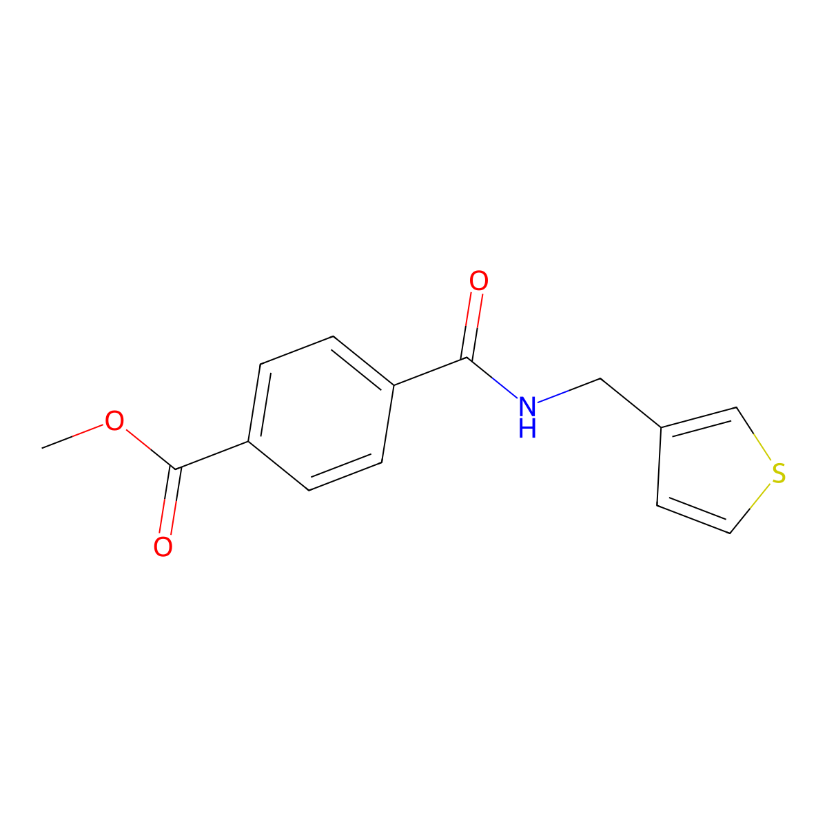 Methyl 4-((thiophen-3-ylmethyl)carbamoyl)benzoate molecular structure, CAS 1058258-85-7