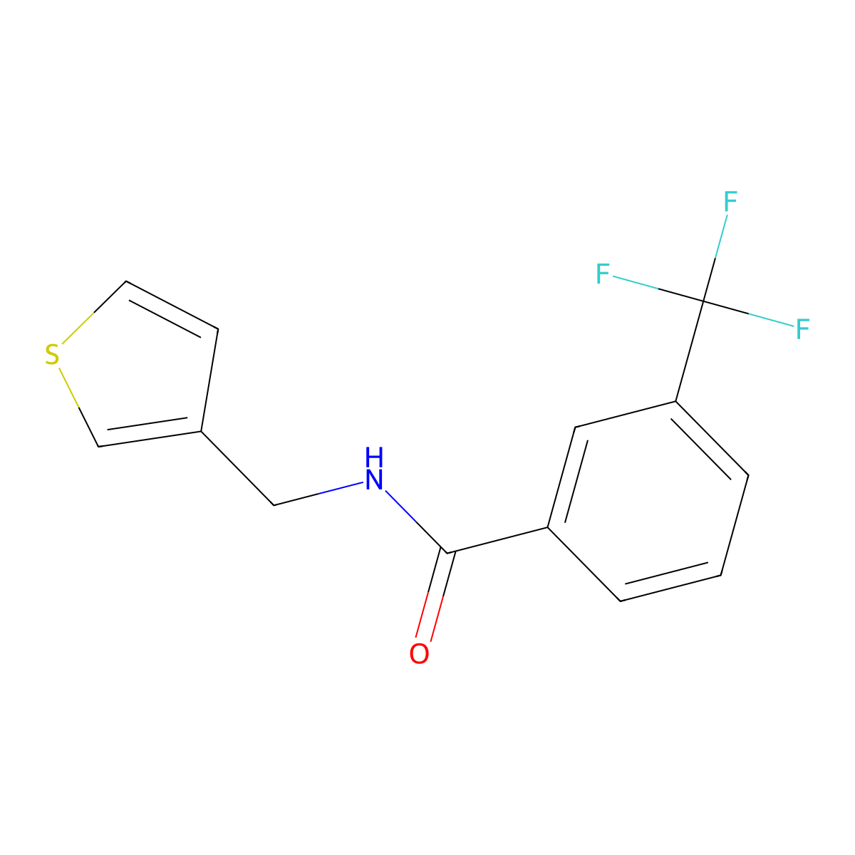 N-[(thiophen-3-yl)methyl]-3-(trifluoromethyl)benzamide molecular structure, CAS 1058258-88-0