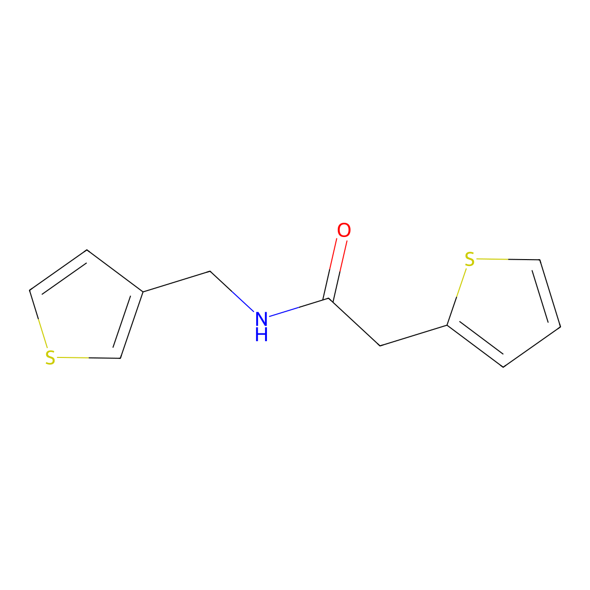 2-(thiophen-2-yl)-N-[(thiophen-3-yl)methyl]acetamide molecular structure, CAS 1058258-91-5