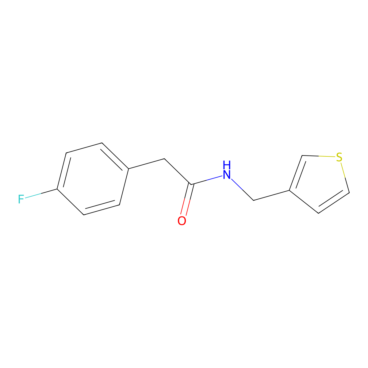 2-(4-fluorophenyl)-N-[(thiophen-3-yl)methyl]acetamide molecular structure, CAS 1058258-92-6