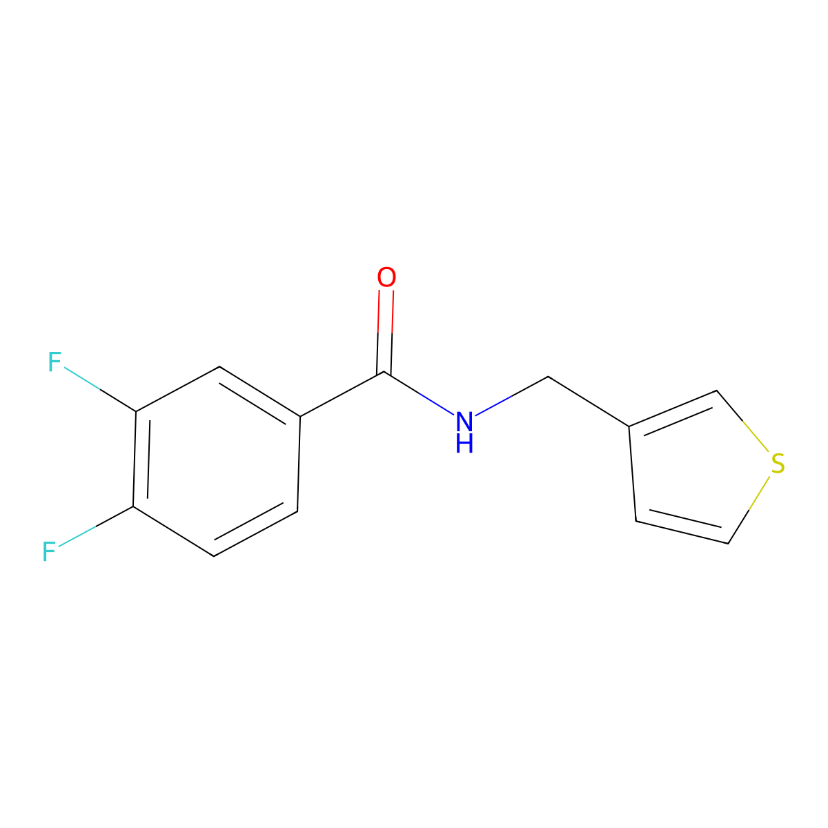 3,4-difluoro-N-[(thiophen-3-yl)methyl]benzamide molecular structure, CAS 1058259-01-0