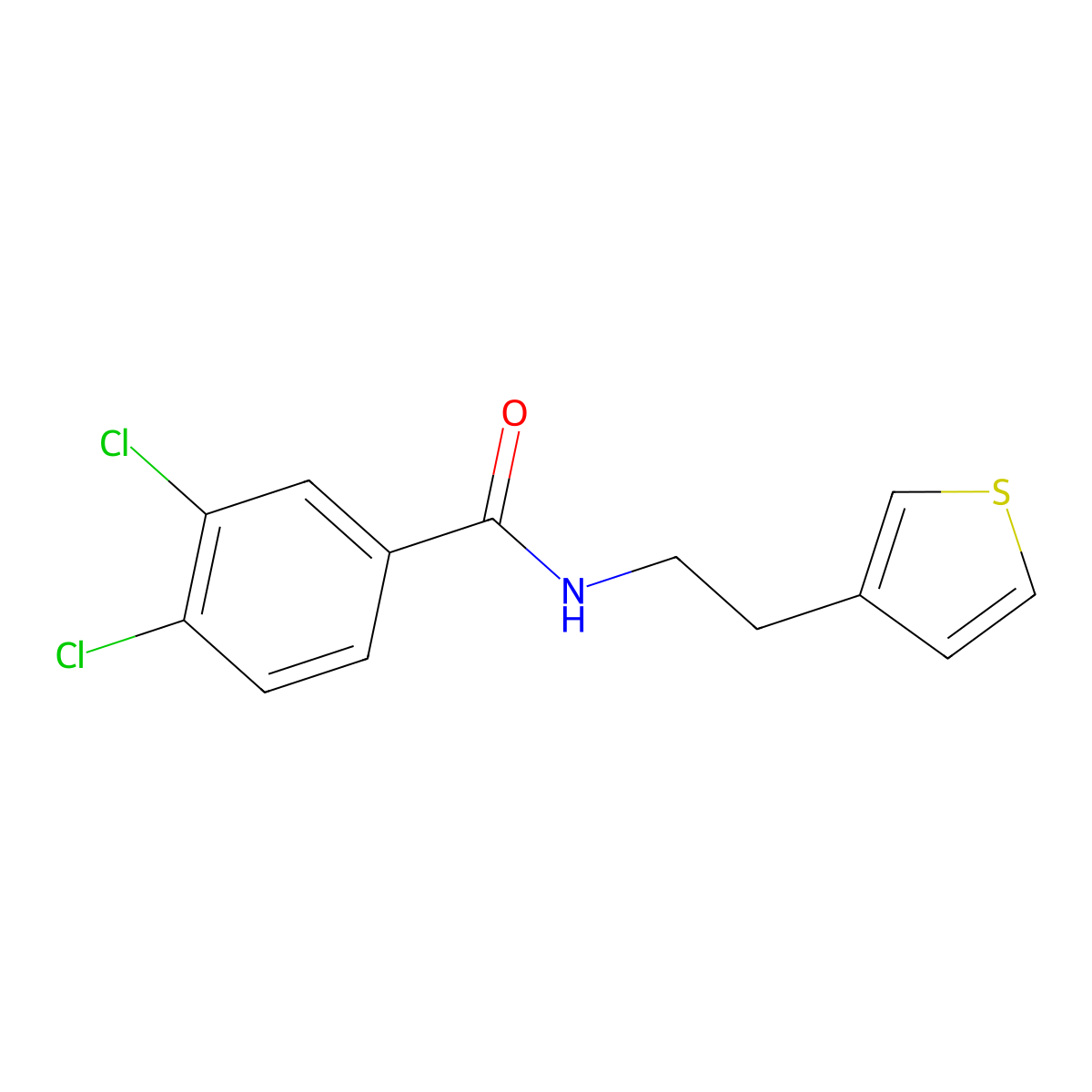 3,4-dichloro-N-[2-(thiophen-3-yl)ethyl]benzamide molecular structure, CAS 1058259-26-9