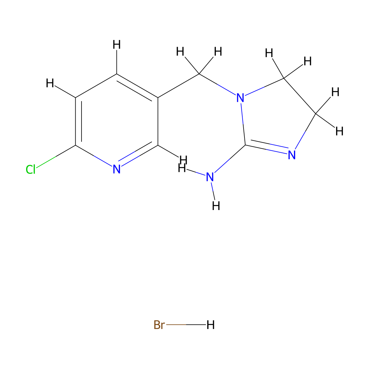 1-[(6-chloropyridin-3-yl)methyl]-4,5-dihydro-1H-imidazol-2-amine hydrobromide molecular structure, CAS 105827-77-8