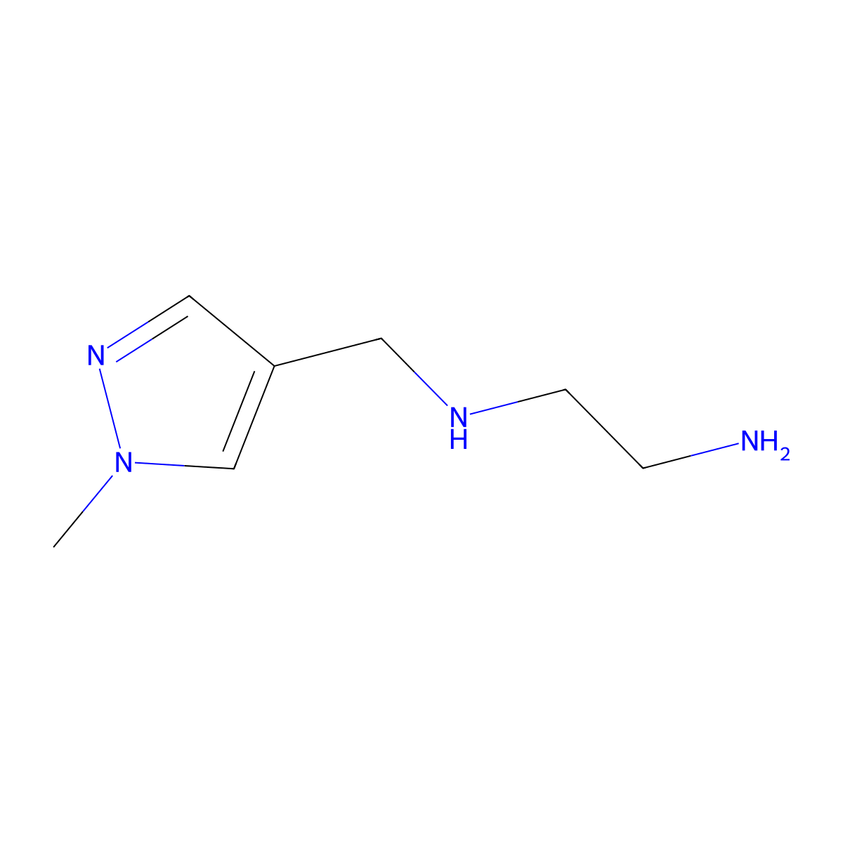 N1-((1-Methyl-1H-pyrazol-4-yl)methyl)ethane-1,2-diamine molecular structure, CAS 105829-49-0