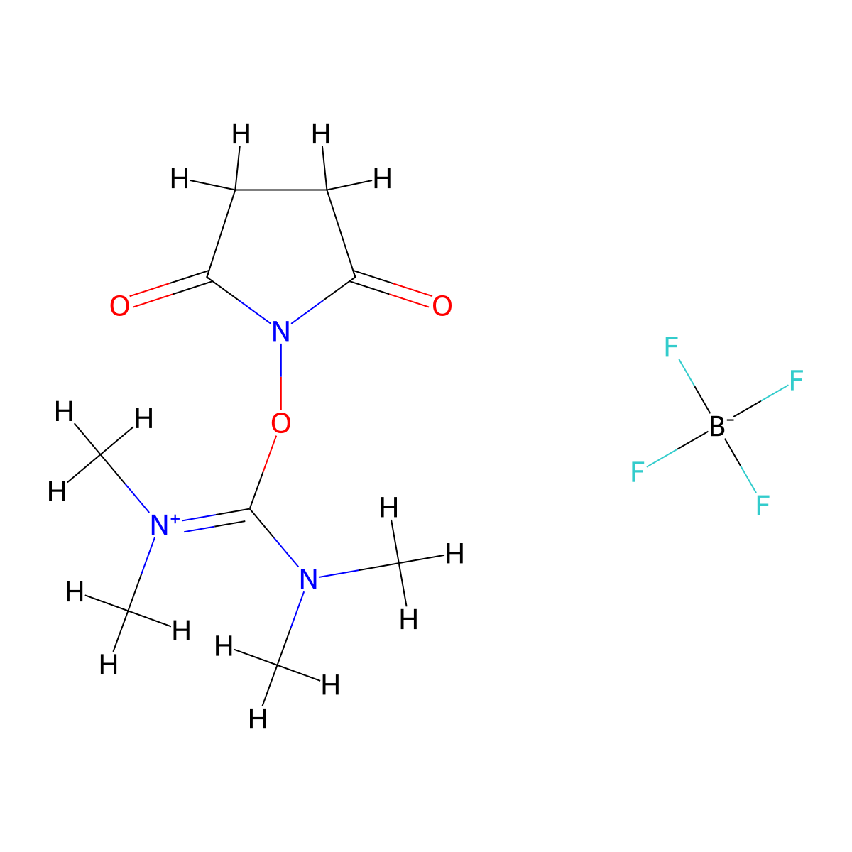 2-(2,5-Dioxopyrrolidin-1-yl)-1,1,3,3-tetramethylisouronium tetrafluoroborate molecular structure, CAS 105832-38-0