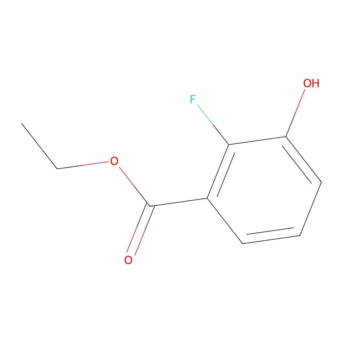 Ethyl 2-fluoro-3-hydroxybenzoate molecular structure, CAS 105836-28-0