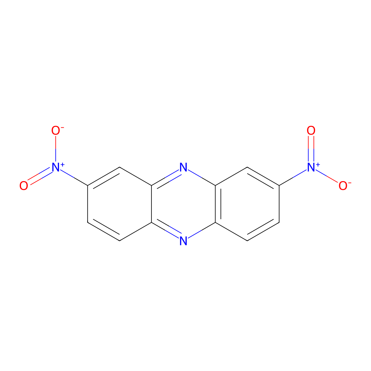Phenazine, 2,8-dinitro- molecular structure, CAS 105837-00-1
