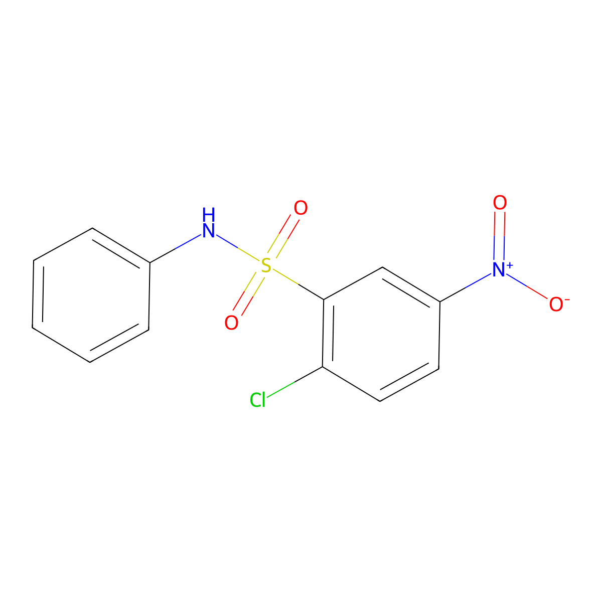 Benzenesulfonamide, 2-chloro-5-nitro-N-phenyl- molecular structure, CAS 105837-49-8