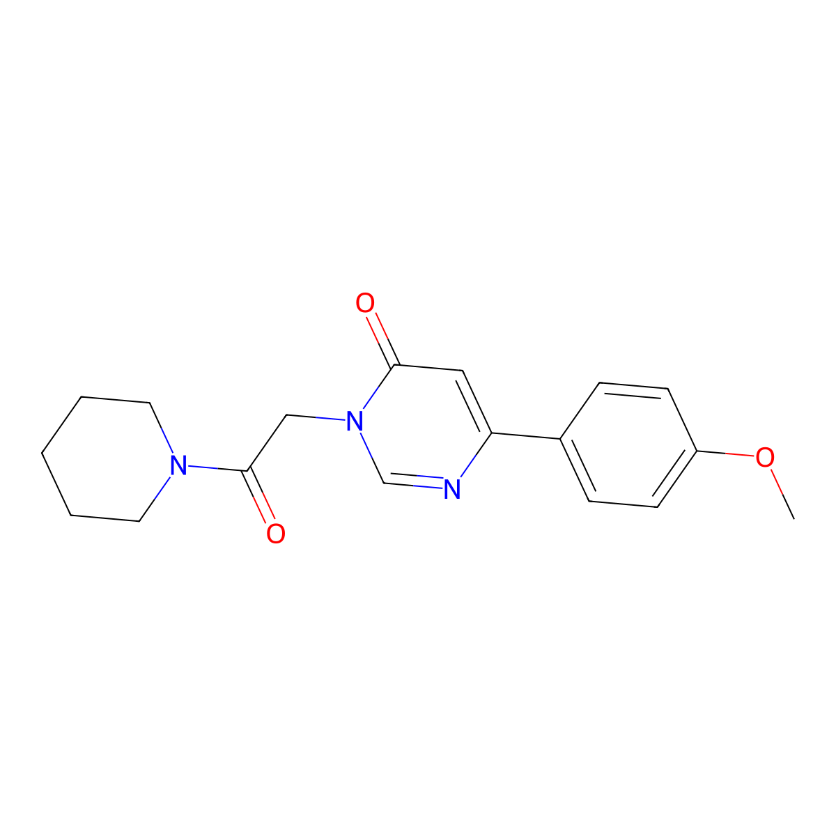 6-(4-Methoxyphenyl)-3-[2-oxo-2-(piperidin-1-yl)ethyl]-3,4-dihydropyrimidin-4-one molecular structure, CAS 1058373-27-5