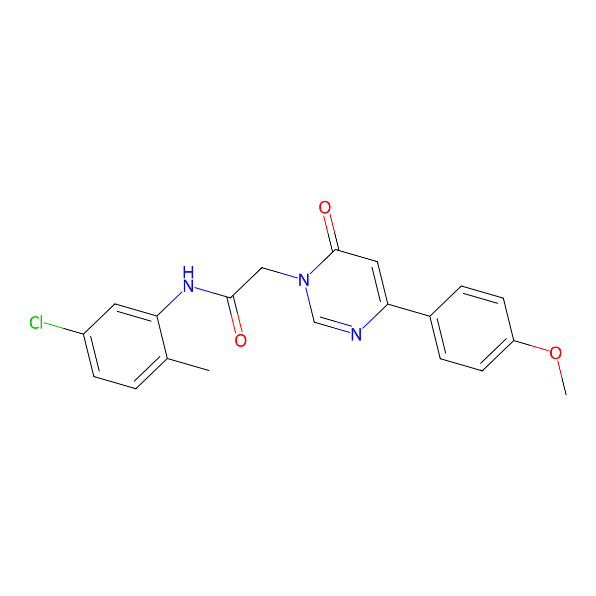 N-(5-chloro-2-methylphenyl)-2-[4-(4-methoxyphenyl)-6-oxo-1,6-dihydropyrimidin-1-yl]acetamide molecular structure, CAS 1058373-57-1