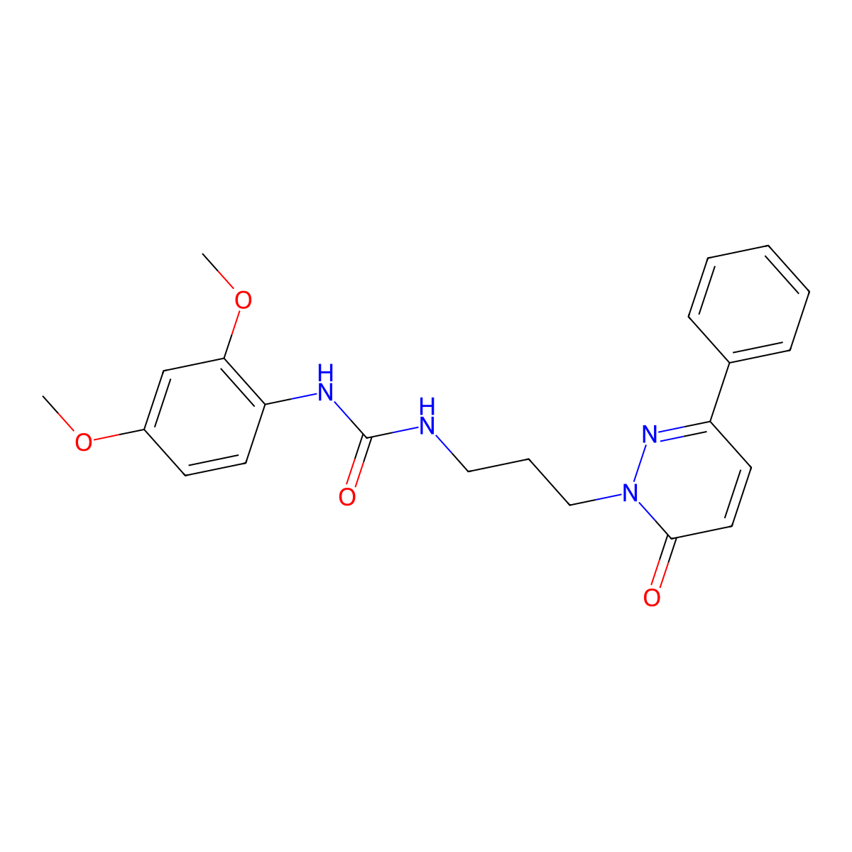 1-(2,4-Dimethoxyphenyl)-3-[3-(6-oxo-3-phenyl-1,6-dihydropyridazin-1-yl)propyl]urea molecular structure, CAS 1058375-95-3