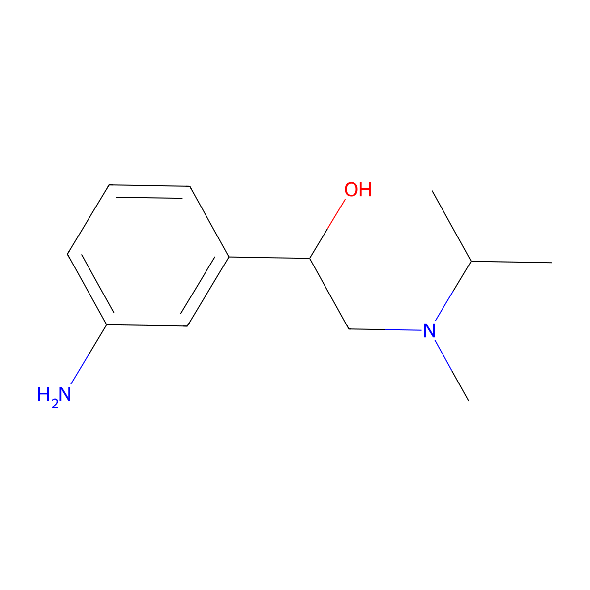 Benzyl alcohol, m-amino-alpha-((isopropylmethylamino)methyl)- molecular structure, CAS 105838-76-4