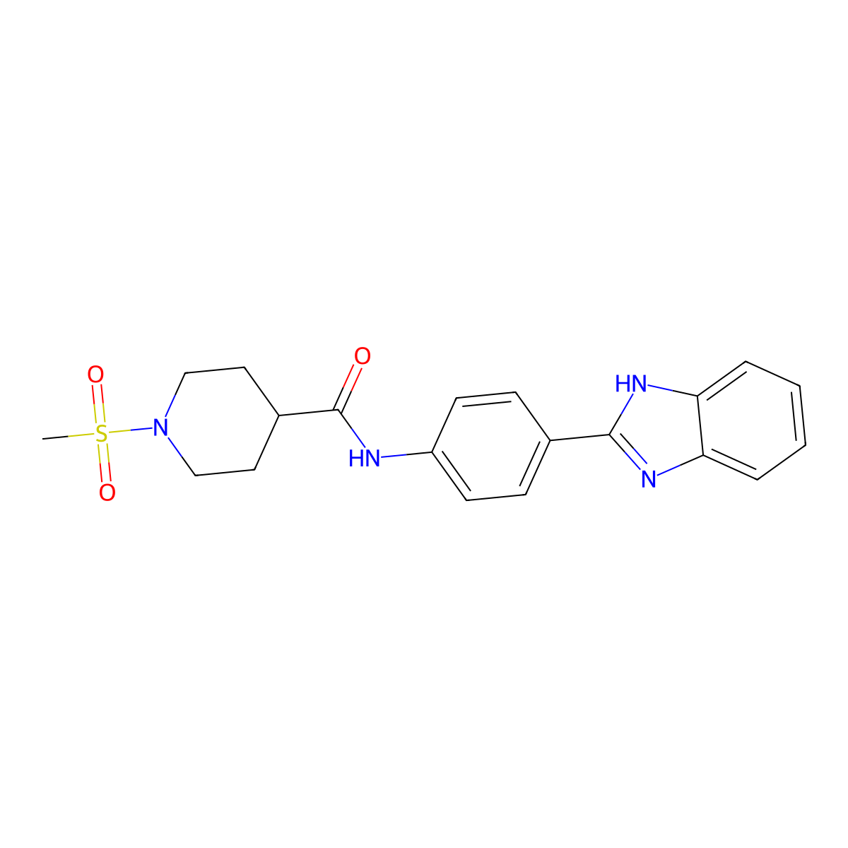 N-[4-(1H-1,3-benzodiazol-2-yl)phenyl]-1-methanesulfonylpiperidine-4-carboxamide molecular structure, CAS 1058381-46-6