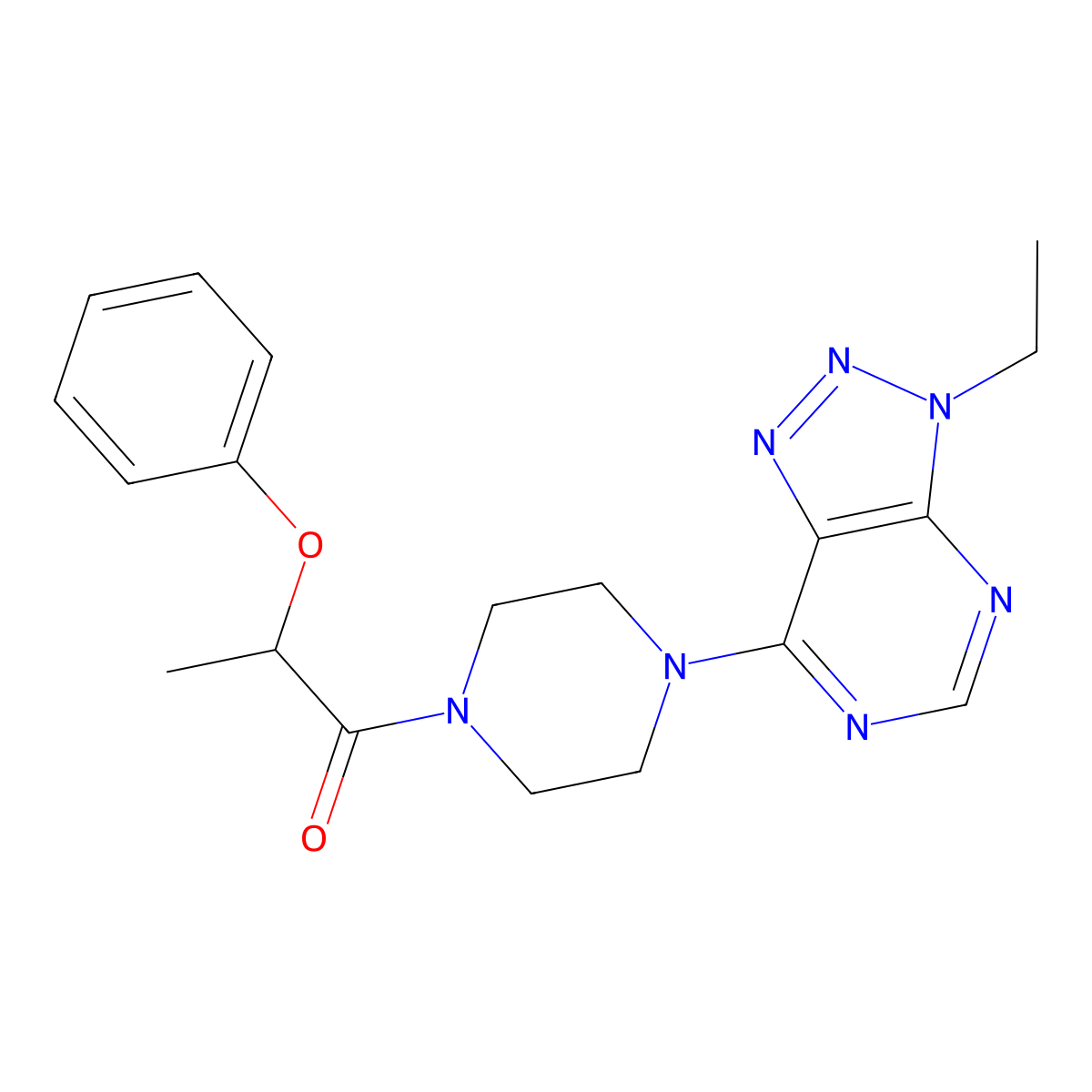 1-(4-{3-ethyl-3H-[1,2,3]triazolo[4,5-d]pyrimidin-7-yl}piperazin-1-yl)-2-phenoxypropan-1-one molecular structure, CAS 1058386-50-7