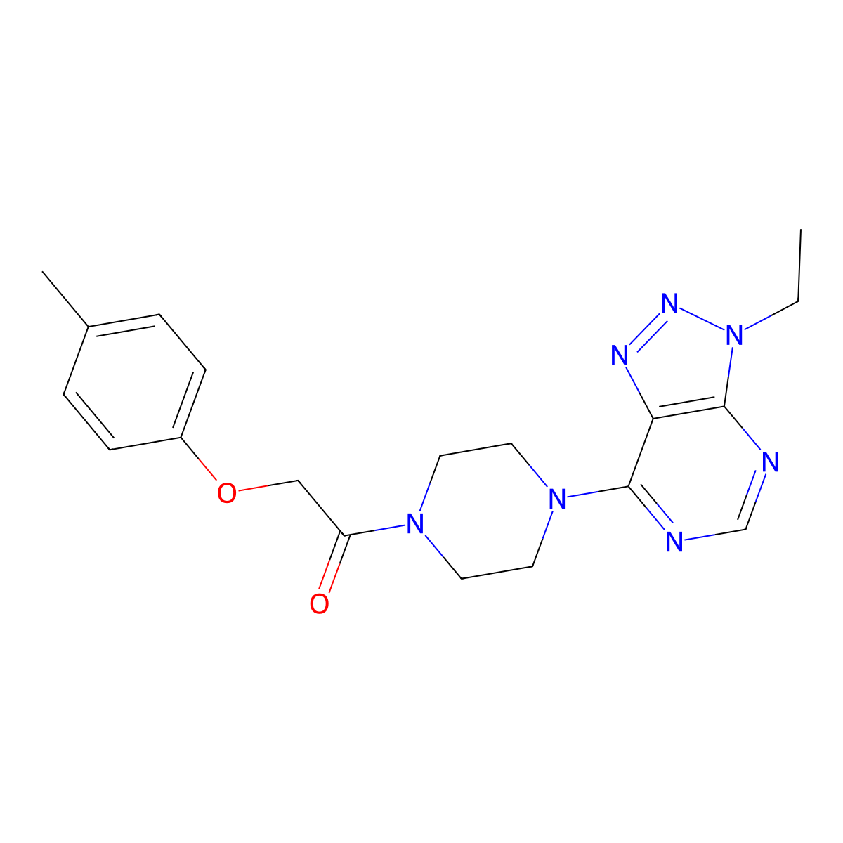 1-(4-{3-ethyl-3H-[1,2,3]triazolo[4,5-d]pyrimidin-7-yl}piperazin-1-yl)-2-(4-methylphenoxy)ethan-1-one molecular structure, CAS 1058386-52-9