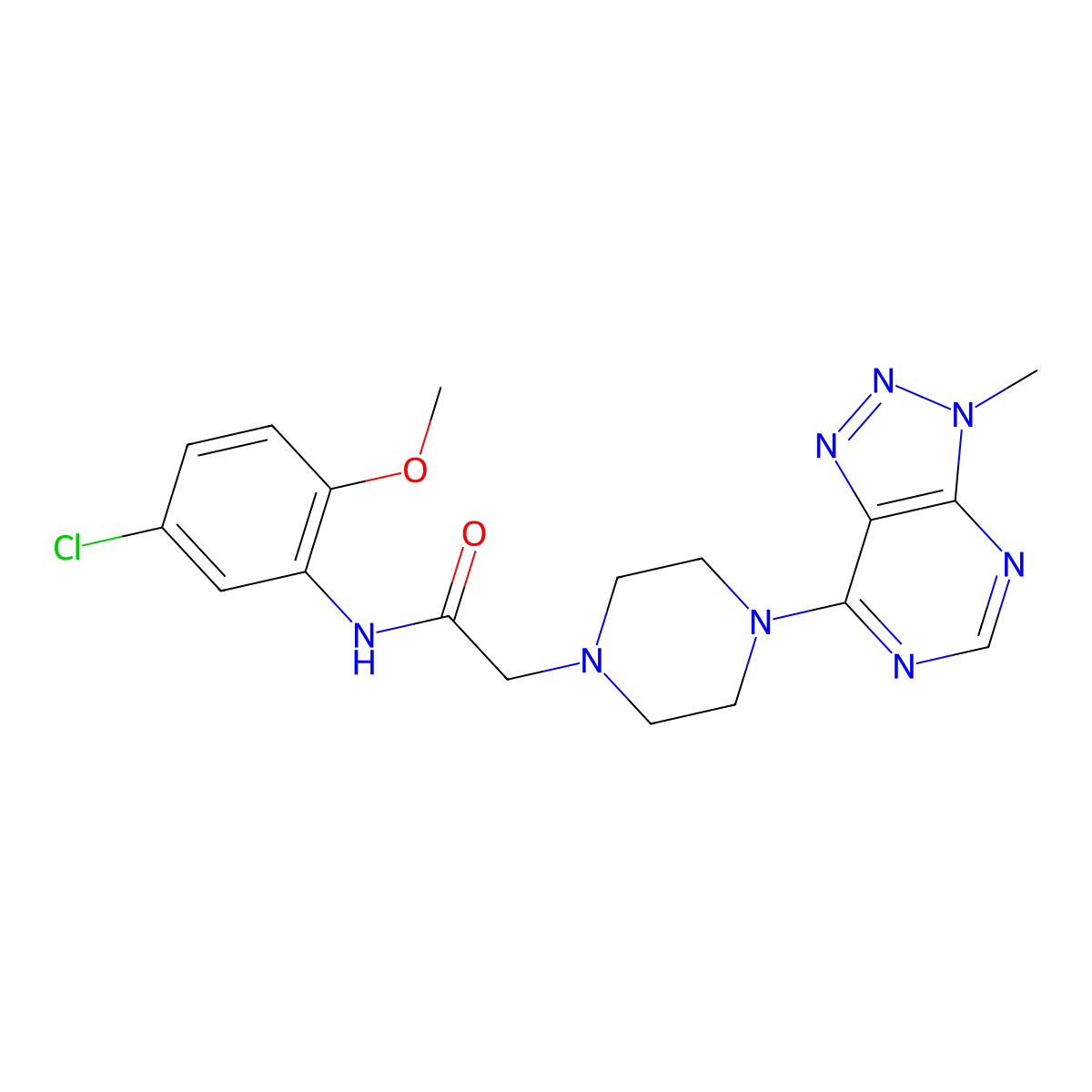 N-(5-chloro-2-methoxyphenyl)-2-(4-{3-methyl-3H-[1,2,3]triazolo[4,5-d]pyrimidin-7-yl}piperazin-1-yl)acetamide molecular structure, CAS 1058386-97-2