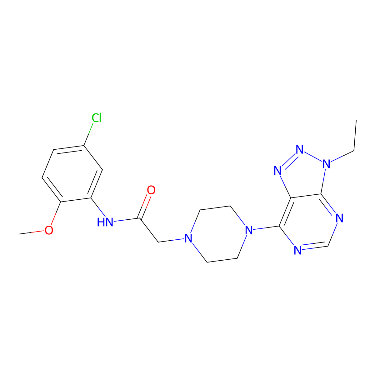 N-(5-chloro-2-methoxyphenyl)-2-(4-(3-ethyl-3H-[1,2,3]triazolo[4,5-d]pyrimidin-7-yl)piperazin-1-yl)acetamide molecular structure, CAS 1058387-37-3