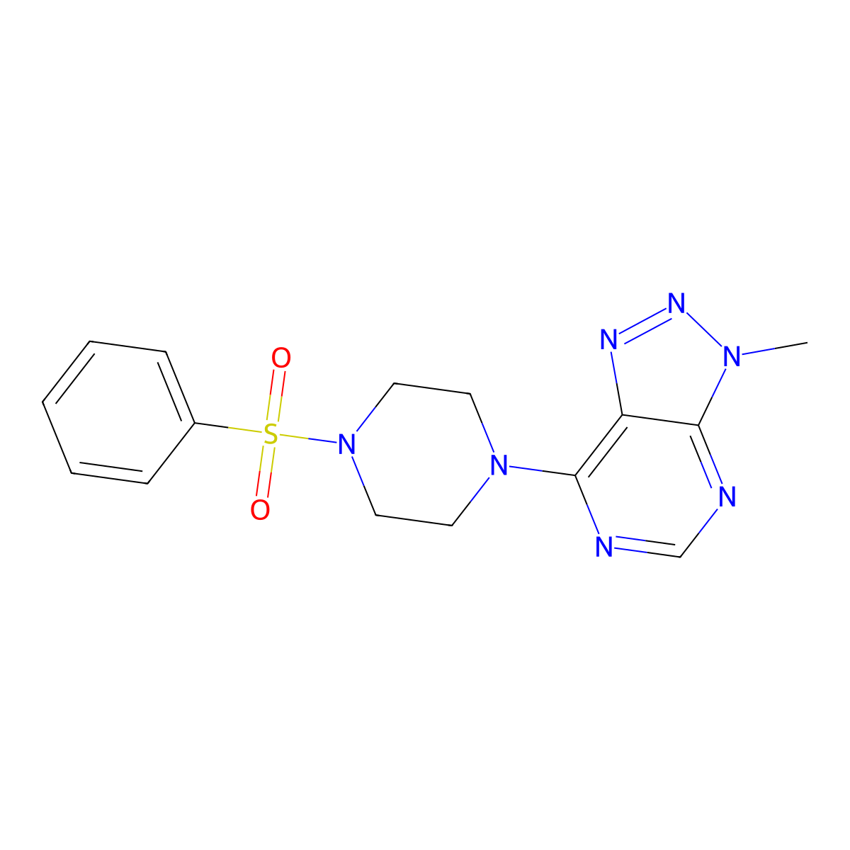 3-methyl-7-(4-(phenylsulfonyl)piperazin-1-yl)-3H-[1,2,3]triazolo[4,5-d]pyrimidine molecular structure, CAS 1058387-64-6