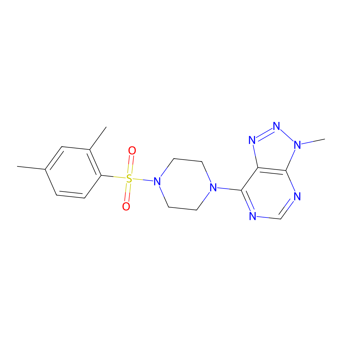 7-(4-((2,4-dimethylphenyl)sulfonyl)piperazin-1-yl)-3-methyl-3H-[1,2,3]triazolo[4,5-d]pyrimidine molecular structure, CAS 1058387-80-6