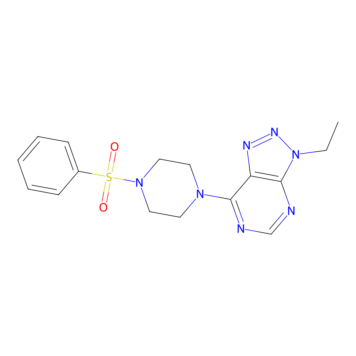 3-ethyl-7-(4-(phenylsulfonyl)piperazin-1-yl)-3H-[1,2,3]triazolo[4,5-d]pyrimidine molecular structure, CAS 1058387-84-0