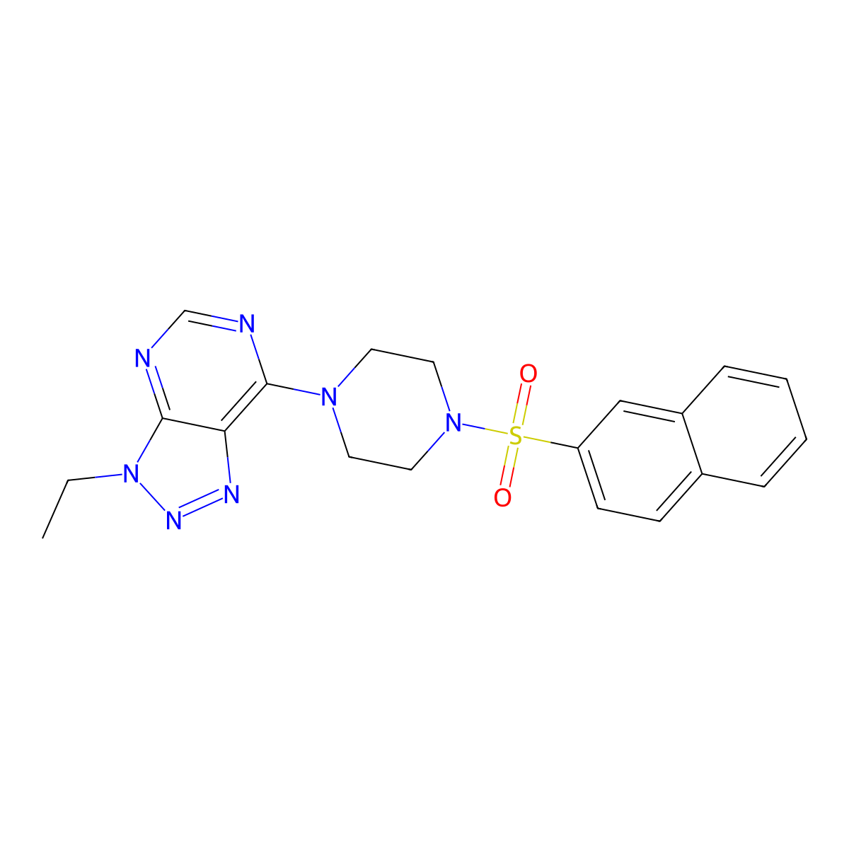 3-ethyl-7-(4-(naphthalen-2-ylsulfonyl)piperazin-1-yl)-3H-[1,2,3]triazolo[4,5-d]pyrimidine molecular structure, CAS 1058387-89-5