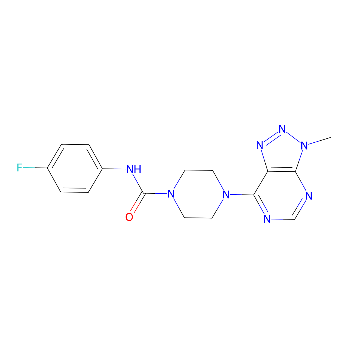 N-(4-fluorophenyl)-4-{3-methyl-3H-[1,2,3]triazolo[4,5-d]pyrimidin-7-yl}piperazine-1-carboxamide molecular structure, CAS 1058388-05-8