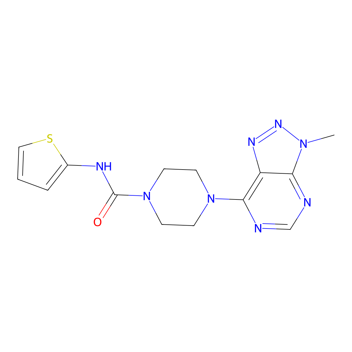 4-{3-methyl-3H-[1,2,3]triazolo[4,5-d]pyrimidin-7-yl}-N-(thiophen-2-yl)piperazine-1-carboxamide molecular structure, CAS 1058388-07-0